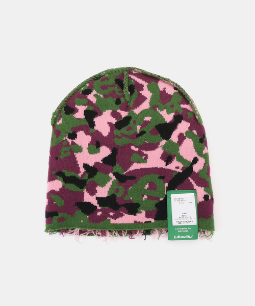 セール】【b.Eautiful/ビューティフル】b.e Camo Beanie C013-BN-005