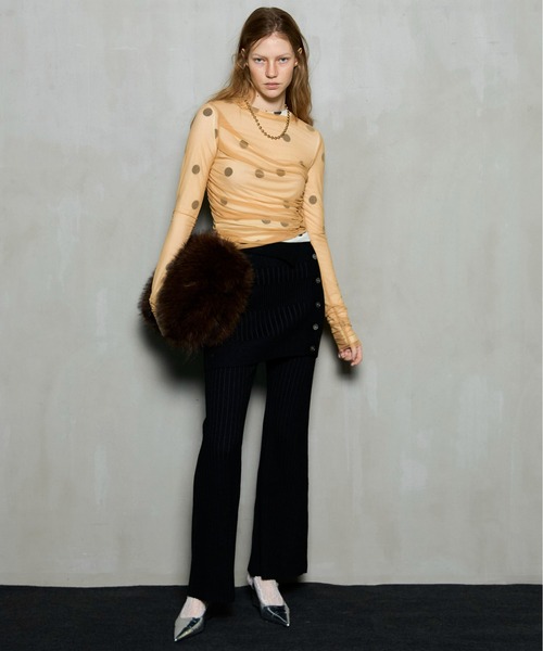 Sheer Dot Layered Tops / シアードットレイヤードトップス（Tシャツ