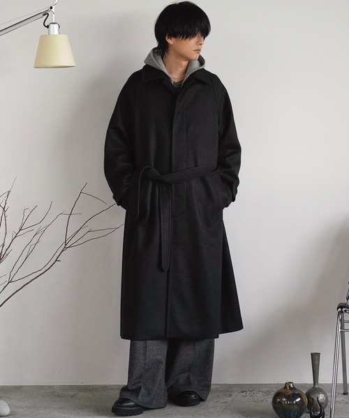 WOOLY HERRINGBONE BALMACAAN COAT（ステンカラーコート）｜WYM LIDNM