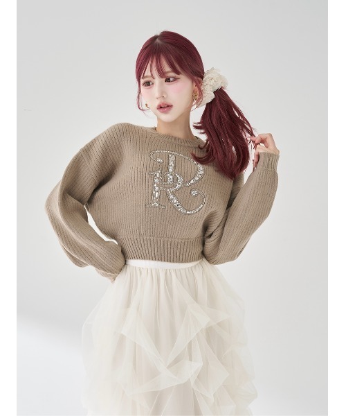 DRビジューボリュームリブニットトップス（ニット/セーター）｜Darich