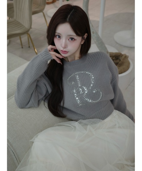 DRビジューボリュームリブニットトップス（ニット/セーター）｜Darich