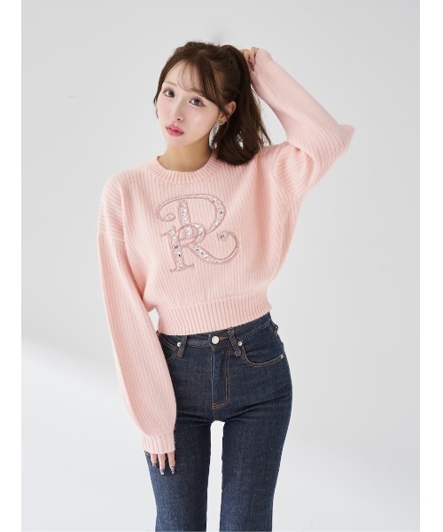 DRビジューボリュームリブニットトップス（ニット/セーター）｜Darich