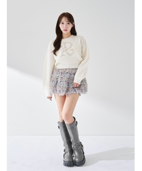 DRビジューボリュームリブニットトップス（ニット/セーター）｜Darich