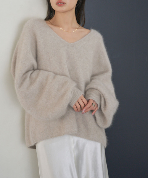 Noble（ノーブル）の「《追加》ファーニット2WAYパフスリーブニット