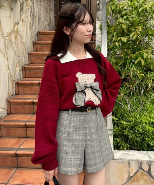 セール】リボン付きくまちゃんニット（ニット/セーター）｜MAJESTIC