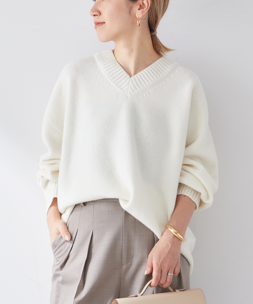 plage（プラージュ）の「ファインウール Vネックプルオーバー（ニット