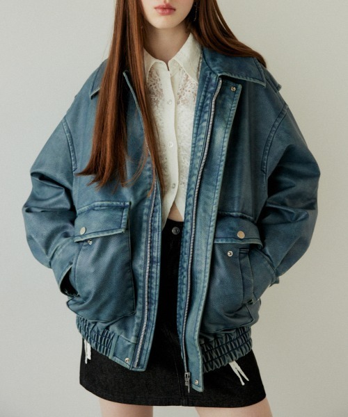 SLY（スライ）の「【2サイズ展開】AGING F/LEATHER FLIGHT JK