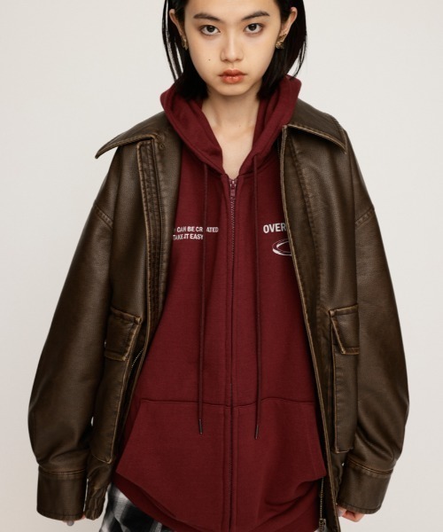 SLY（スライ）の「【2サイズ展開】AGING F/LEATHER FLIGHT JK