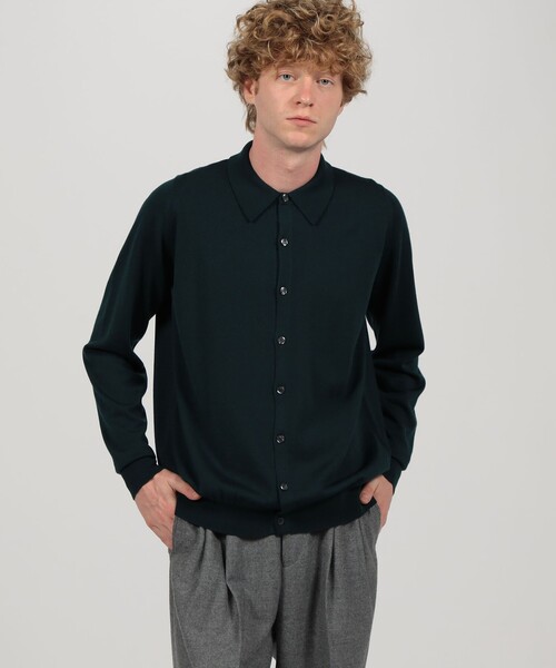 JOHN SMEDLEY TIBOR メリノウール ポロカラーニットシャツ（ニット
