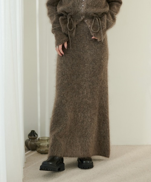 mohair mermaid long knit skirt /モヘアマーメイドロングニット
