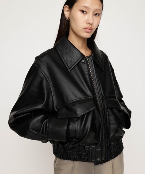 SLY（スライ）の「【2サイズ展開】F/LEATHER FLIGHT JK フェイク