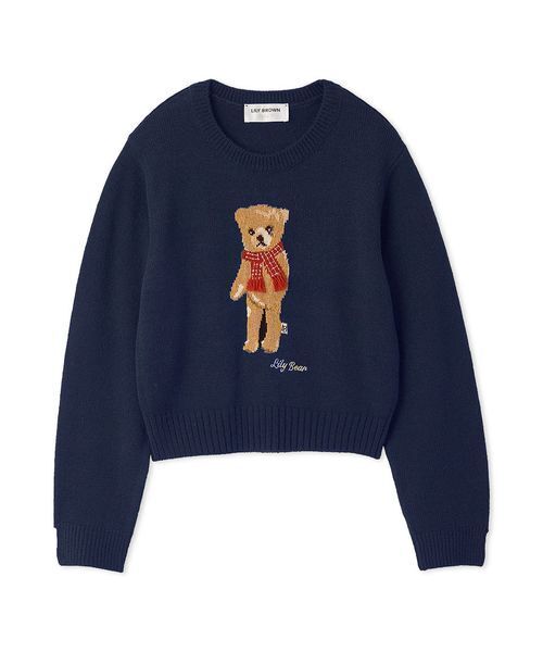 セール】【WEB・一部店舗限定カラー】Lily Bearフリンジマフラーニット