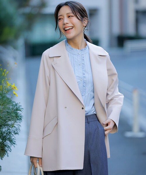 2WAY】エレカジストレッチミドルトレンチ コート（トレンチコート