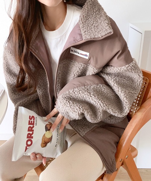 セール】《Javaジャバコラボ》異素材の組み合わせがお洒落見え。切替