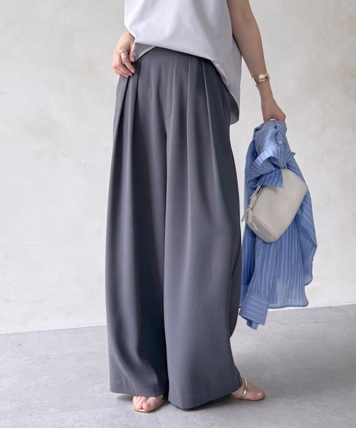 累計販売数3万枚突破/22色4サイズ展開！】タックワイドパンツ