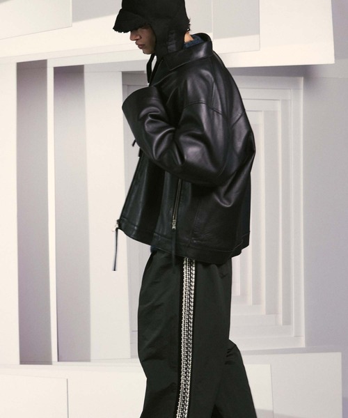 UNISEX》Lamb leather Prime-Over Single Rider Collared Jacket