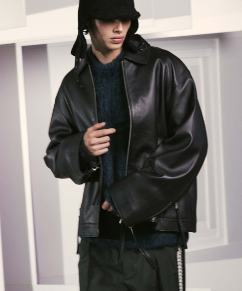 UNISEX》Lamb leather Prime-Over Single Rider Collared Jacket