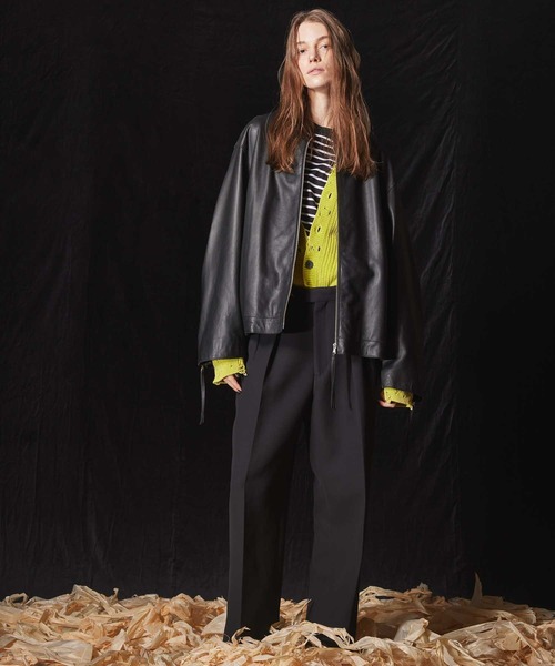 UNISEX》Lamb leather Prime-Over Single Rider Collared Jacket