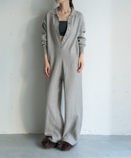 hwyl（ヒュイル）の「ニットジャンプスーツ（つなぎ/オールインワン