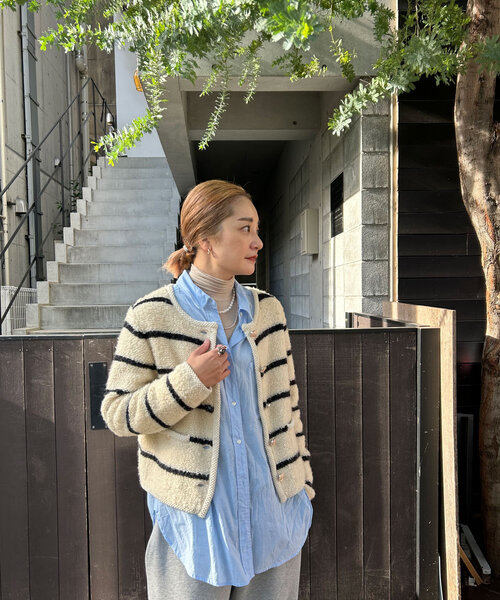 SHENERY（シーナリー）の「ツイードボーダーニットジャケット