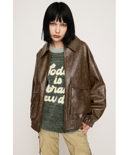 SLY（スライ）の「【再入荷】FAUX LEATHER ZIP UP BZ フォー レザー