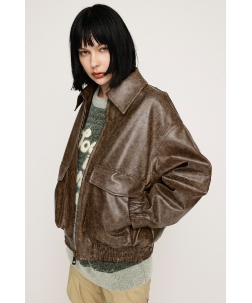 SLY（スライ）の「【再入荷】FAUX LEATHER ZIP UP BZ フォー レザー