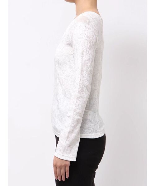 2WAYシアーベロアホックデザイントップス（Tシャツ/カットソー