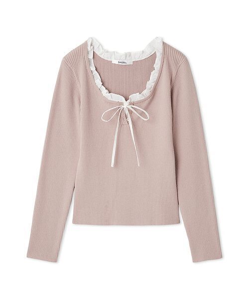 セール】フリルドッキングニットプルオーバー（ニット/セーター