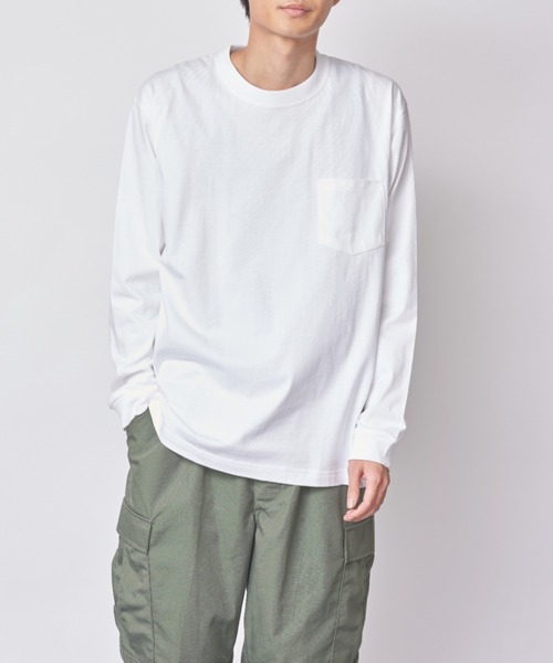 HANES（ヘインズ）の「【Hanes】BEEFY LONG SLEEVE POCKET T 長袖