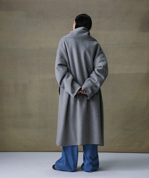 マフラー付き》メリノウール ダブルフェイス セミダブル オーバー