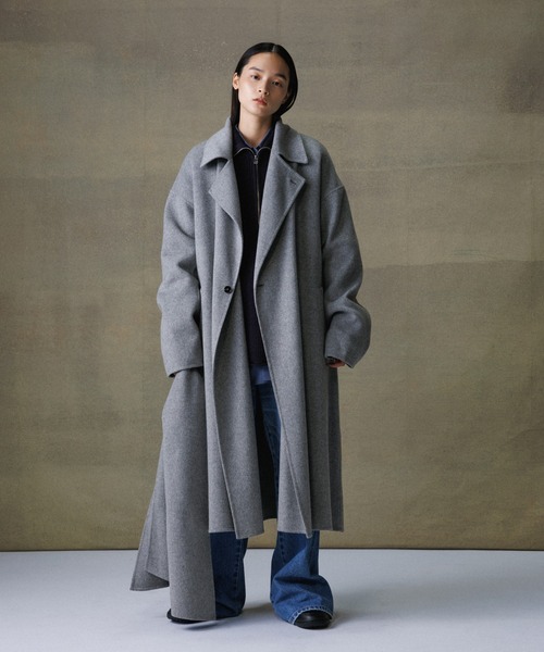 マフラー付き》メリノウール ダブルフェイス セミダブル オーバー