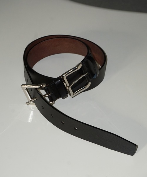LONSLAN】ダブルバックルレザーベルト CHLONA24a018-ファッション通販