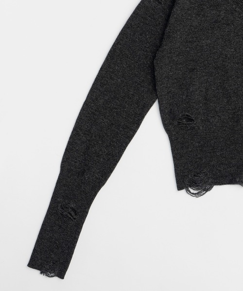 セール】カシミアブレンドダメージニット / Cashmere Blend Damaged