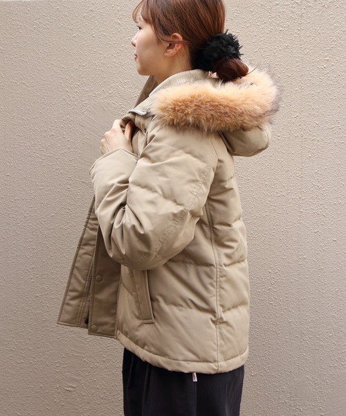 DANTON/ダントン フェイクファーフーデッドダウンジャケット FAKE FAR