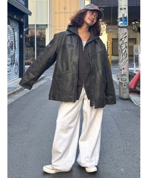 セール】VINTAGE BOXY F/LEATHER JK ヴィンテージ ボキシー フェイク