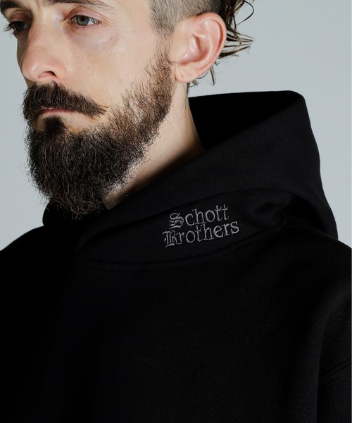 schott（ショット）の「Schott/ショット/B.S.HOODED SWEAT/ブラック