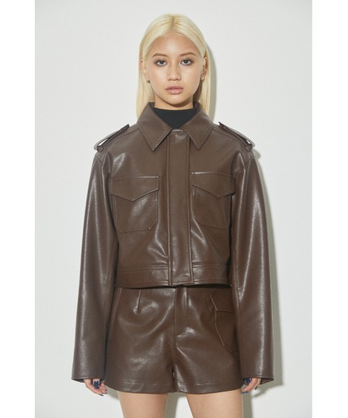 LAGUA GEM（ラグアジェム）の「POCKET SHORT F/LEATHER JK フェイク