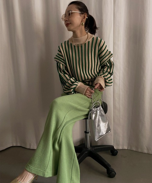 Ameri（アメリ）の「SWELL STRIPE KNIT（ニット/セーター）」 - WEAR