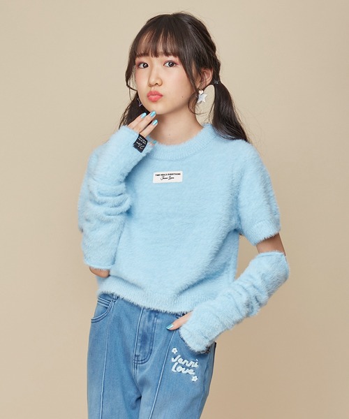 JENNI love（ジェニィラブ）の「アームカバー付きニットプルオーバー