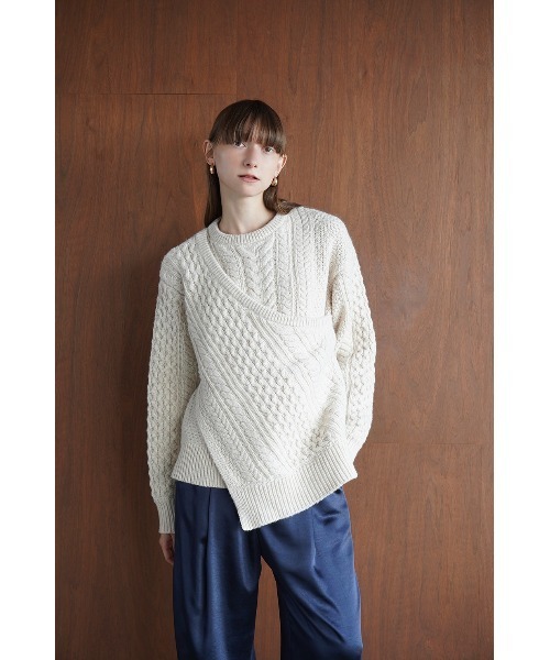 CLANE（クラネ）の「ASYMMETRY CABLE KNIT TOPS（ニット/セーター