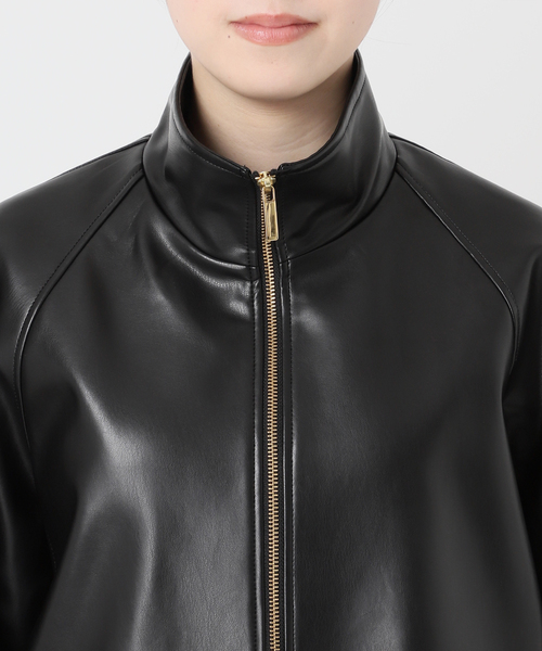 Noble（ノーブル）の「フェイクレザースタンドカラーコクーンブルゾン