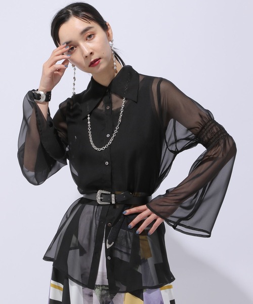 HARE（ハレ）の「ソデフレアシアーシャツ(HARE)（シャツ/ブラウス