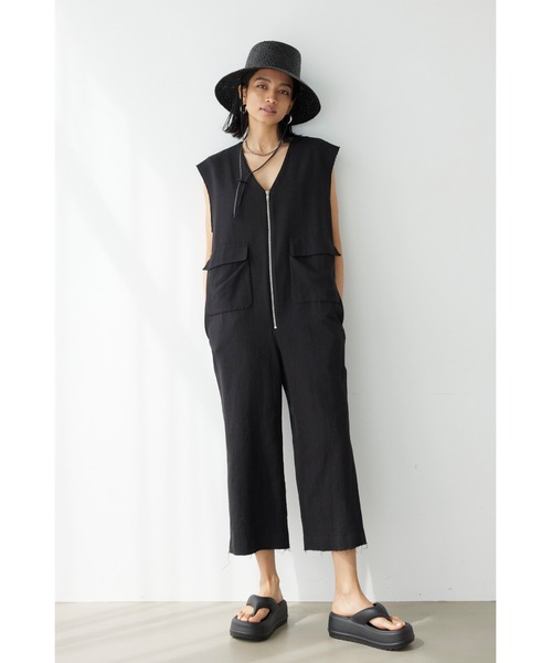ALEXIA STAM（アリシアスタン）の「Front Zip V Neck Jumpsuit/Vネック