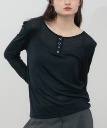 シアー」に該当するトップス（ブルー・ネイビー/青色系・長袖