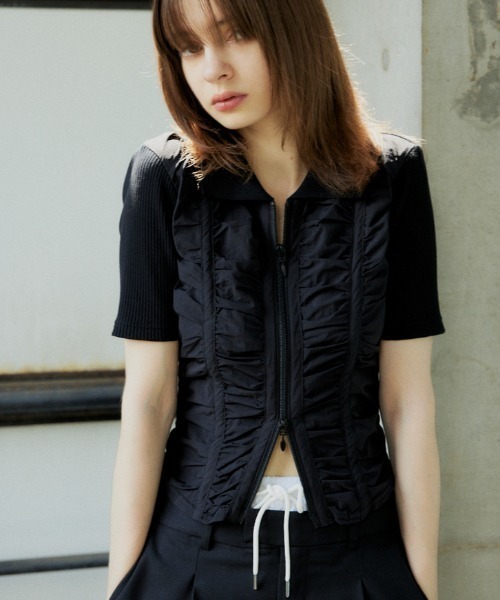 SLY（スライ）の「FRONT GATHER ZIP TOPS フロント ギャザー ジップ