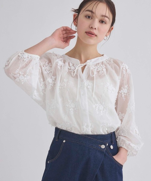 フラワー刺繍シアーブラウス（シャツ/ブラウス）｜fifth（フィフス）の