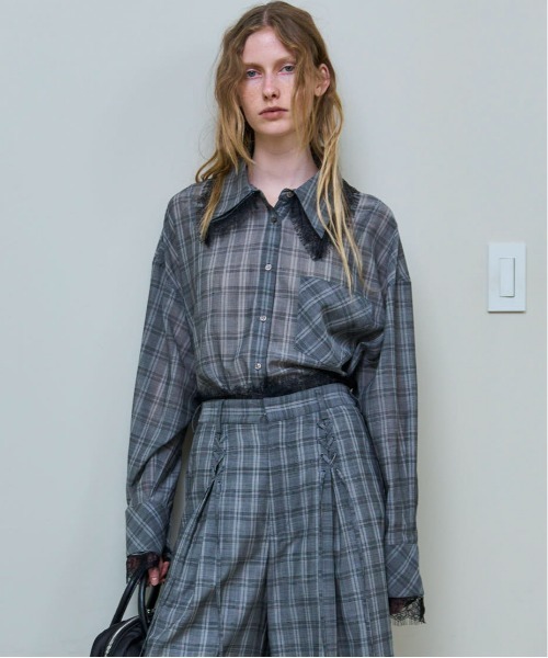 セール】2way Attachment Lace Shirt/2WAYアタッチメントレースシャツ