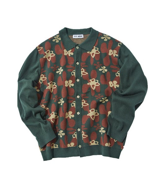 TTT MSW（ティー）の「【TTTMSW/ティー】Flower camo knit polo