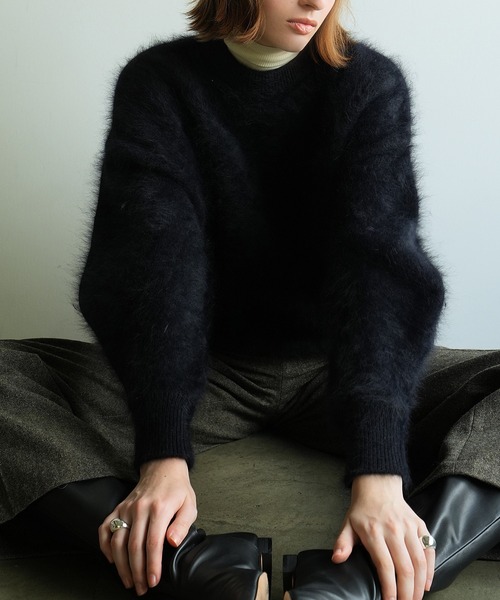 CLANE（クラネ）の「BULKY SLEEVE ANGORA KNIT TOPS（ニット/セーター