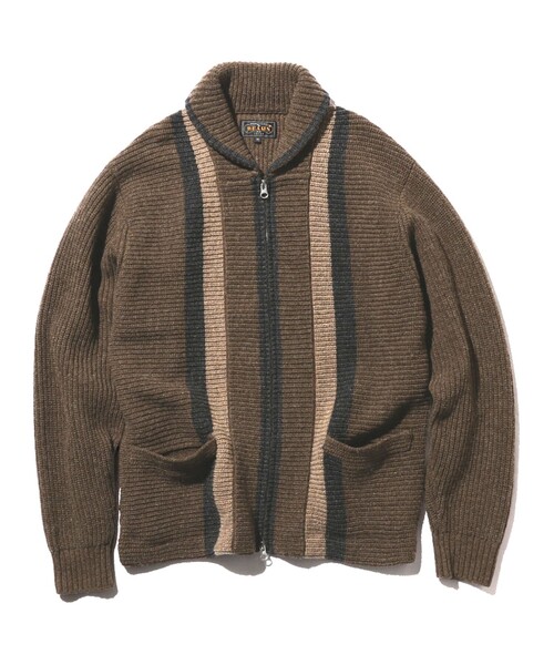 BEAMS PLUS（ビームスプラス）の「ショールカラー フルジップ ニット